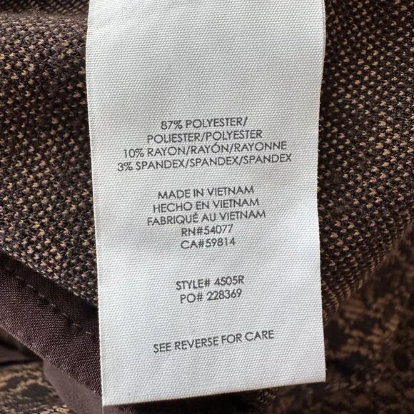 Cabi Director Trouser Style #4505 - Brown & Black Gold Print Sz 14 - Picture 6 of 16